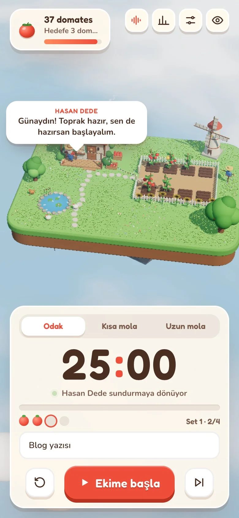 Hasan Dede ve bahçe: odak sayacı